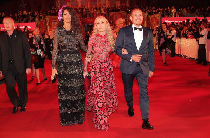 Afef Jnifen, Franca Sozzani (Vogue Italia), Gery Keszler (L-R) attend the Life Ball 2014 at City Hall on May 31, 2014 in Vienna, Austria. 
