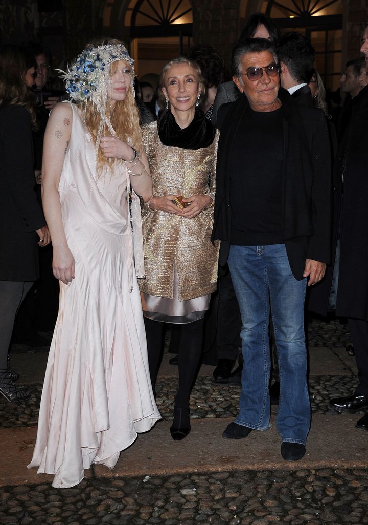 Courtney Love, Franca Sozzani and Roberto Cavalli attend the Vogue.it Milan Fashion Week Womenswear Autumn/Winter 2010 show on February 26, 2010 in Milan, Italy. 