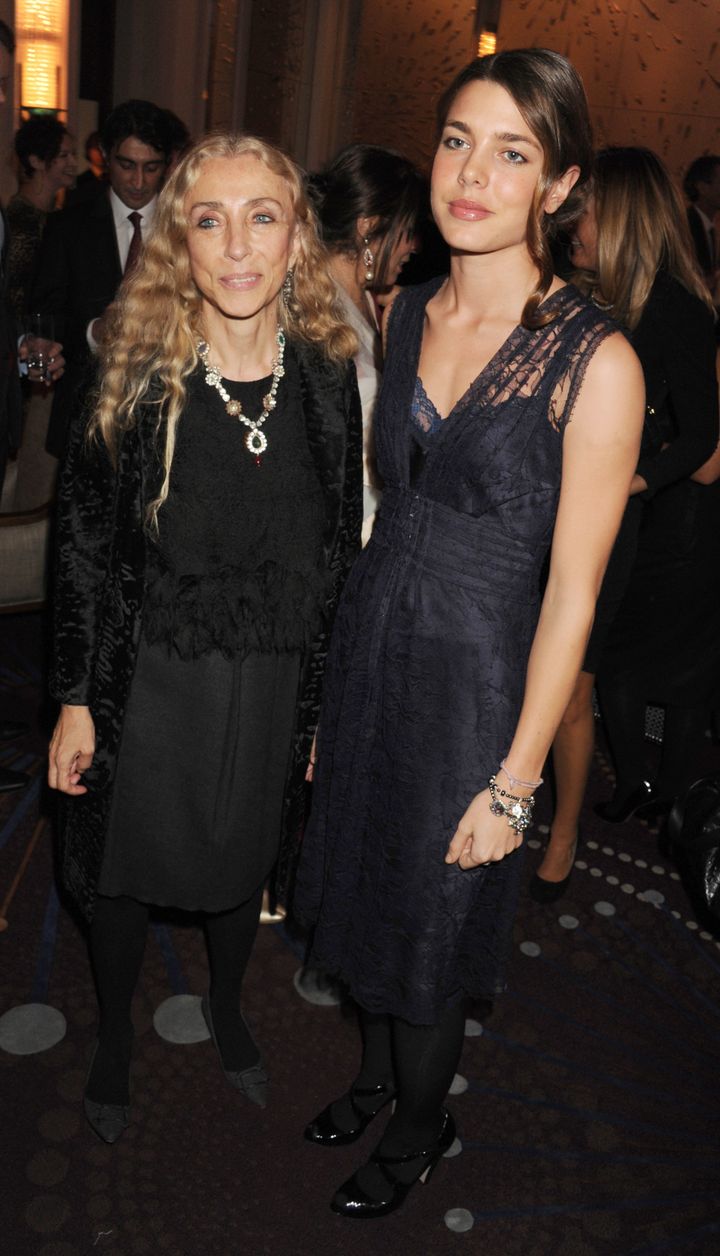 Franca Sozzani and Charlotte Casiraghi attend the Liberatum dinner hosted by Ella Krasner in honour of Sir V.S. Naipaul at The Landau in The Langham Hotel on November 23, 2010 in London, England. 