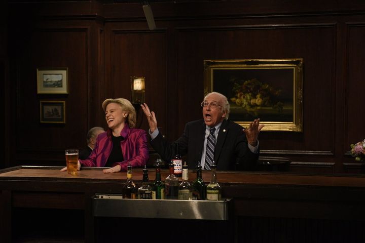 Kate McKinnon and Larry David on Saturday Night Live.