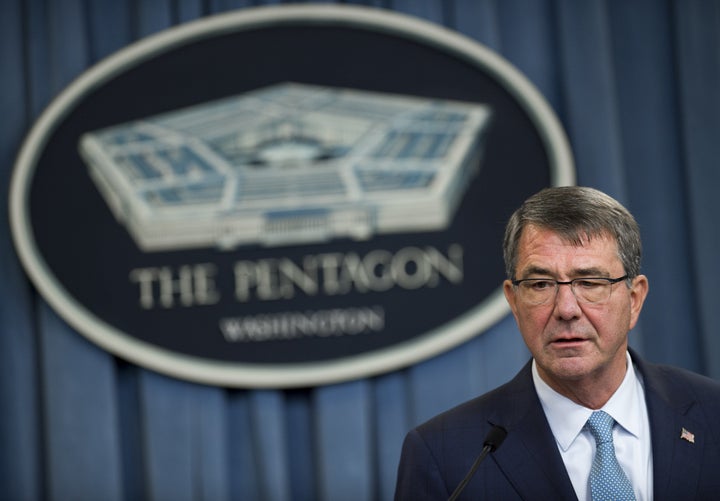 US Secretary of Defense Ashton Carter announces that the military will lift its ban on transgender troops during a press brie