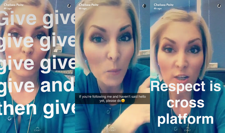 <p>Chelsea Peitz. A great example of someone sharing a positive message, helping others, encouraging dialogue.</p>
