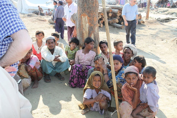 Displaced Rohingya people in Rakhine State of Myanmar