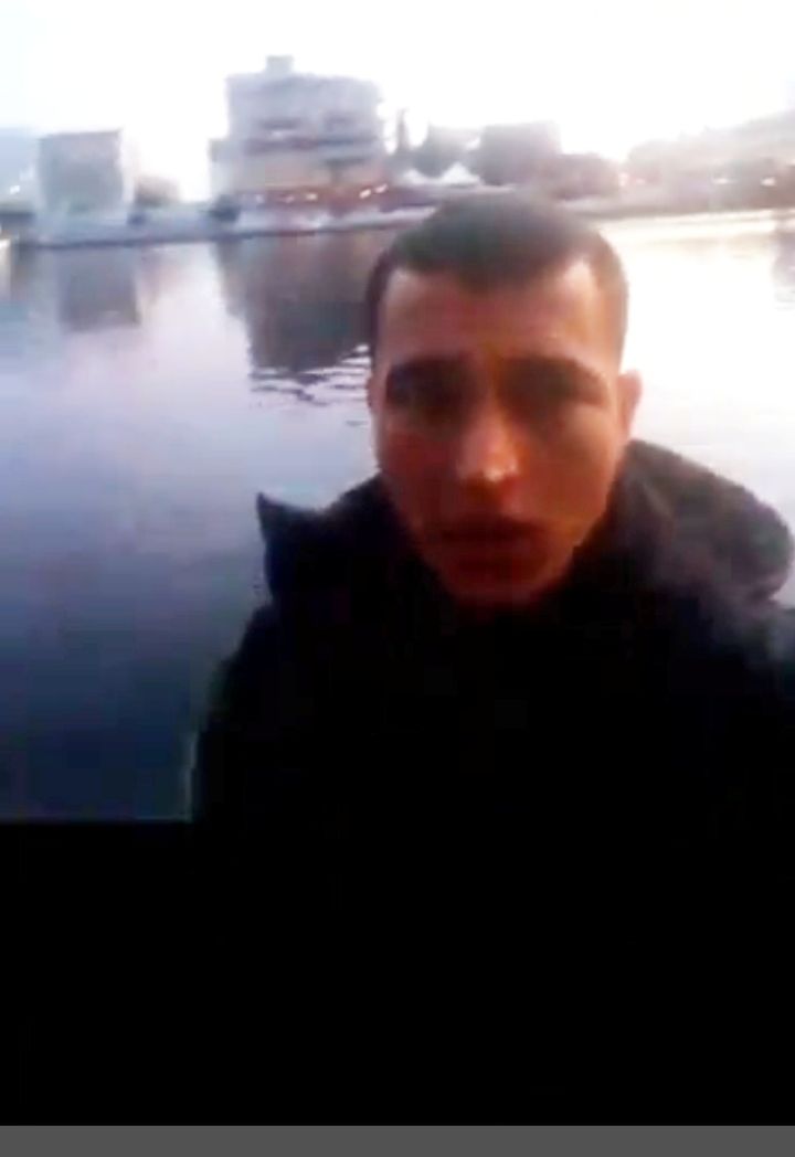 A still image taken from a video clip from a social media website purportedly shows Anis Amri, the Tunisian suspect of the Berlin Christmas market attack, at an unknown location.