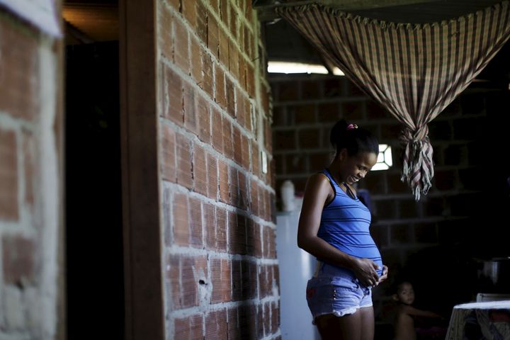 Andreza Maiara Soares, who is four months pregnant, is seen at her house at a slum in Recife, Brazil, March 2, 2016.