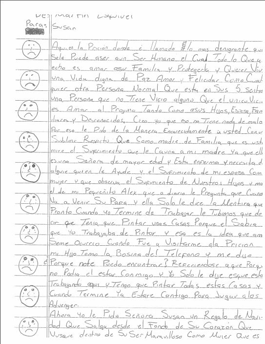The original text of Martín Esquivel’s letter to US Attorney Soo Song.