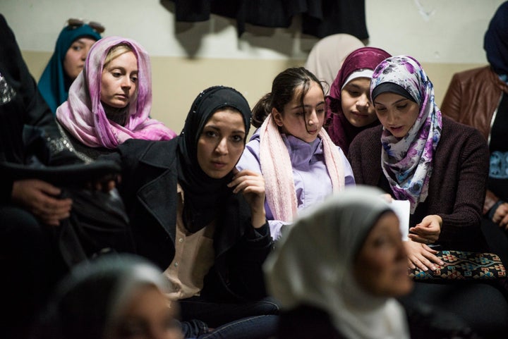 Syrian refugees are welcomed to the U.S. at a party in their honor at the North Hudson Islamic Educational Center in Union Ci