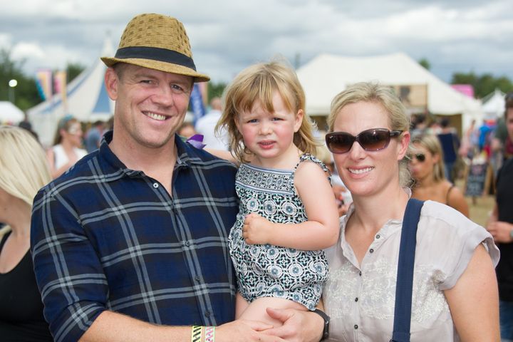 Mike and Zara Tindall with daughter Mia seen at The Big Feastival, Kingham. , Sunday August 28.