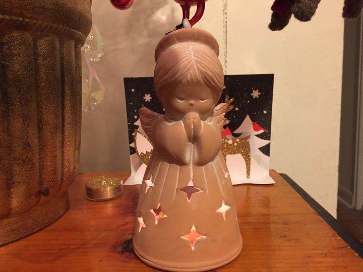 An angel candle holder that Eric’s grandmother sent him at Thanksgiving of 2016