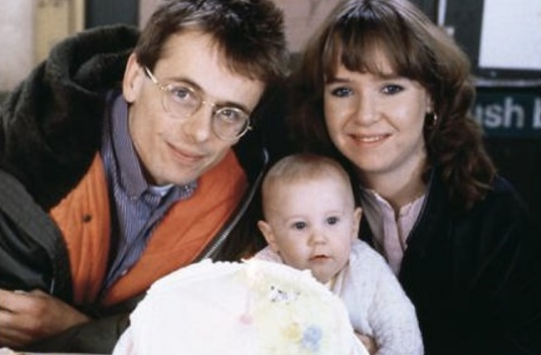 Back in the day... Michelle Fowler married Lolloway, but her baby was secretly Den Watts'