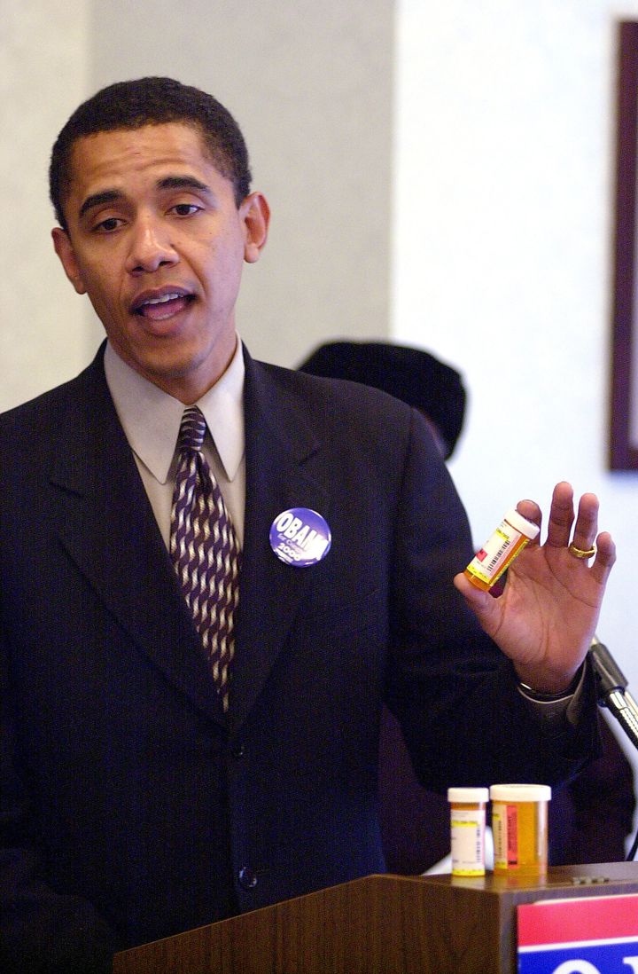 Future President Barack Obama in 2000, fresh off a congressional loss and relegated to the fringes of that year's Democratic National Convention.