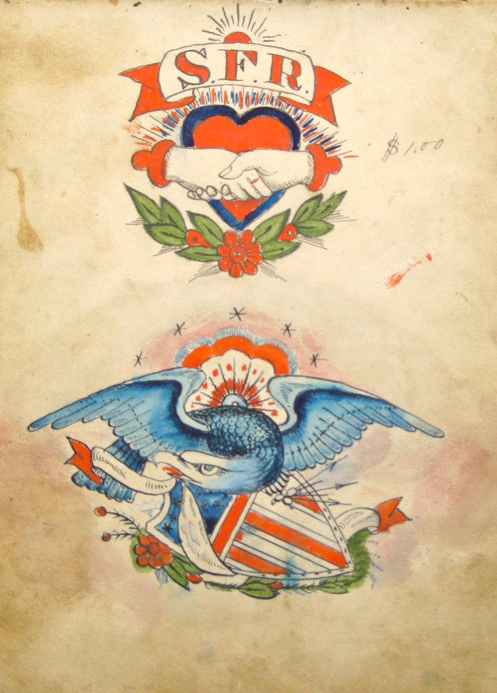 Samuel O’Reilly, "Eagle and shield," ca. 1875–1905. Watercolor, ink, and pencil on paper. Collection of Lift Truc