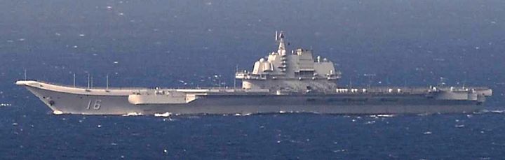 China's Kuznetsov-class aircraft carrier Liaoning sails the water in East China Sea, in this handout photo taken December 25, 2016 by Japan Self-Defence Force.