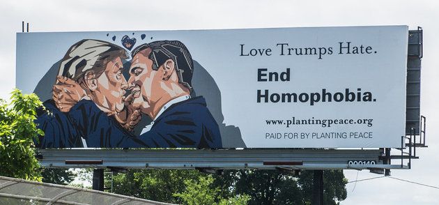 A "Love Trumps Hate" Billboard Went Up At RNC