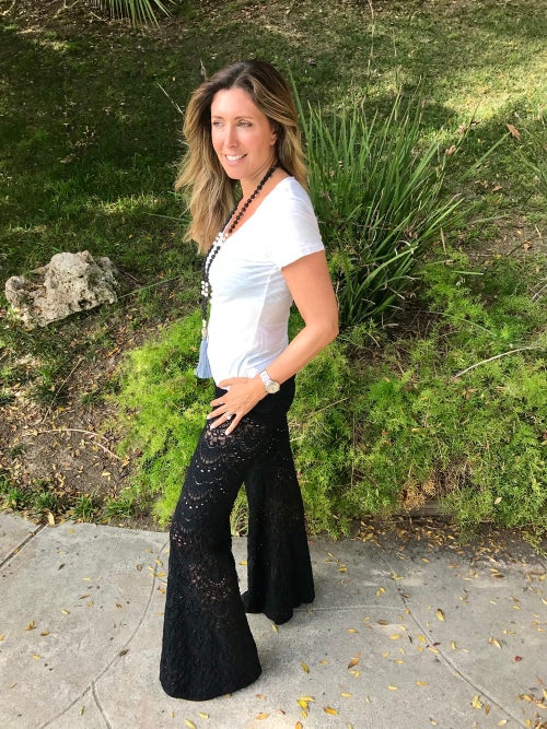 knee length dresses for ladies The Luxe Lace Pant Set (Natural) main image 0