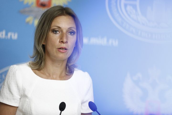Spokeswoman of the Russian Ministry of Foreign Affairs Maria Zakharova gives a press conference on Russia's foreign policy in August.