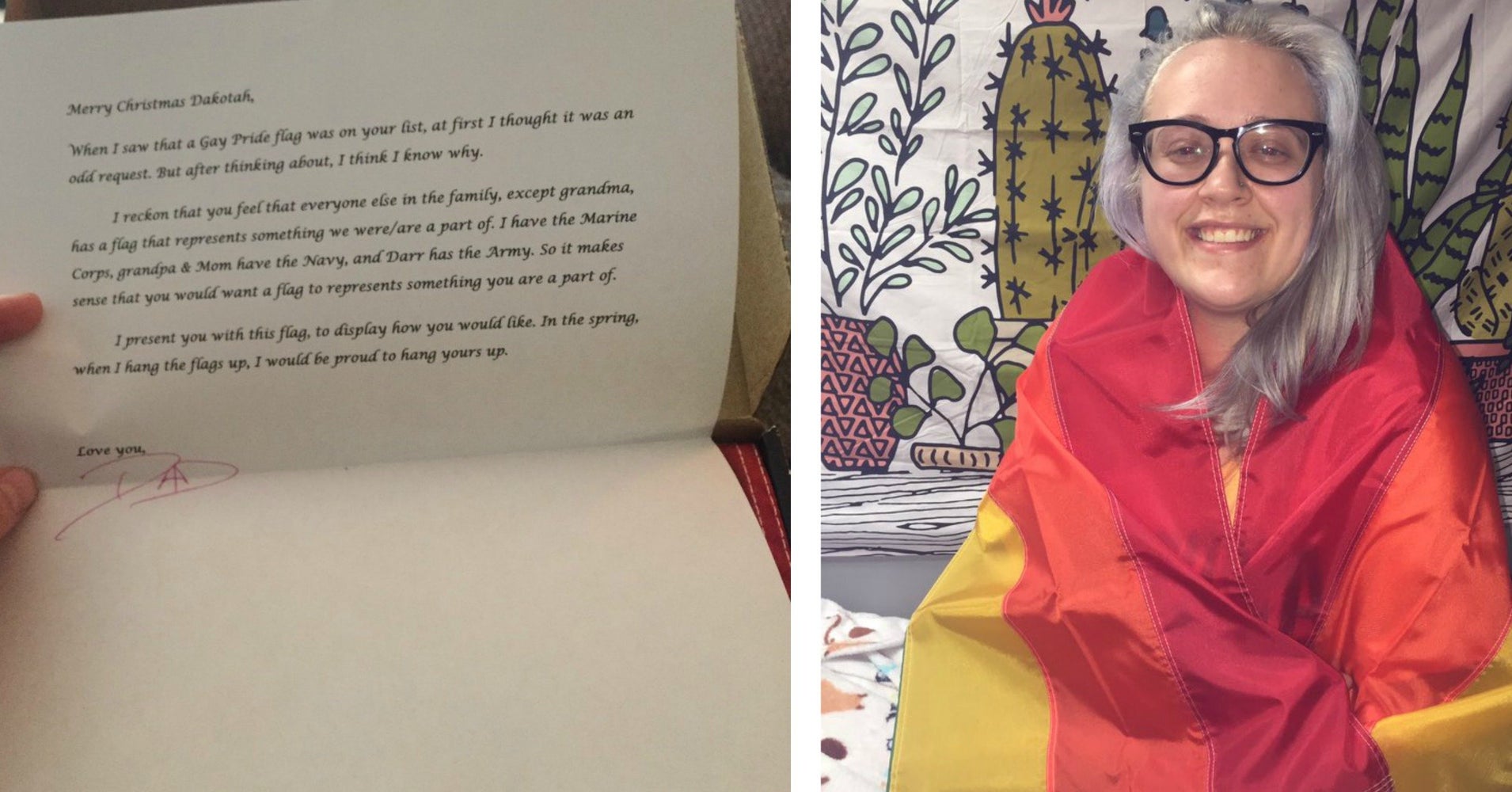 Dad s Christmas Card To Bi Daughter Shows What Pride Is All About Dad s Christmas Card To Bi Daughter Shows What Pride Is All About