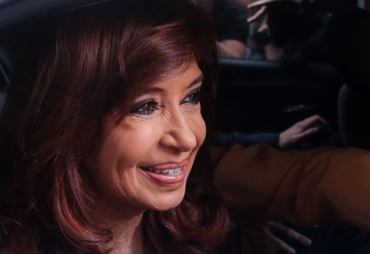 Former Argentine President Cristina Fernandez de Kirchner leaves her home to go to court in Buenos Aires, Argentina, October31, 2016.