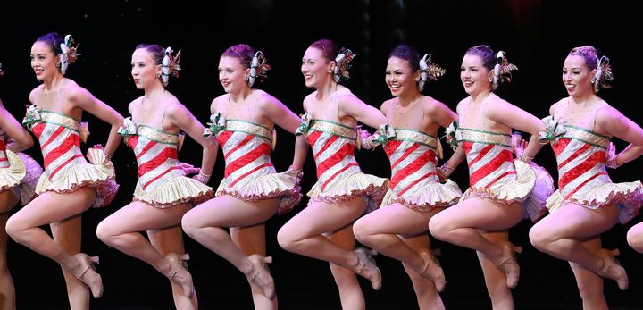 The Rockettes perform on stage on November 15, 2016. 