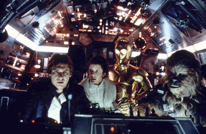 In character, on the set of 'The Empire Strikes Back'