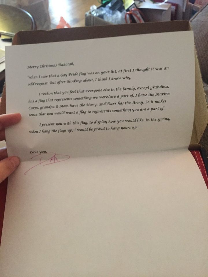 Ron's letter to Dakotah.