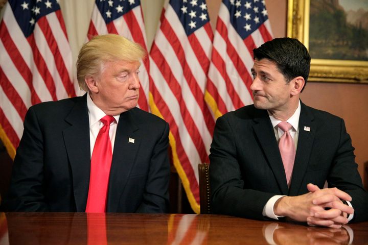 Speaker of the House Paul Ryan (R-Wis.), meeting here with President-elect Donald Trump on Capitol Hill on Nov. 10, 2016, said through a spokeswoman that the rule changes
