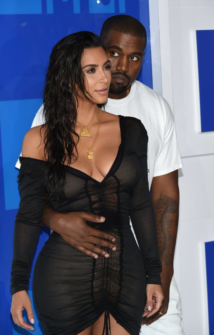 Kim and Kanye at the MTV Video Music Awards in the summer