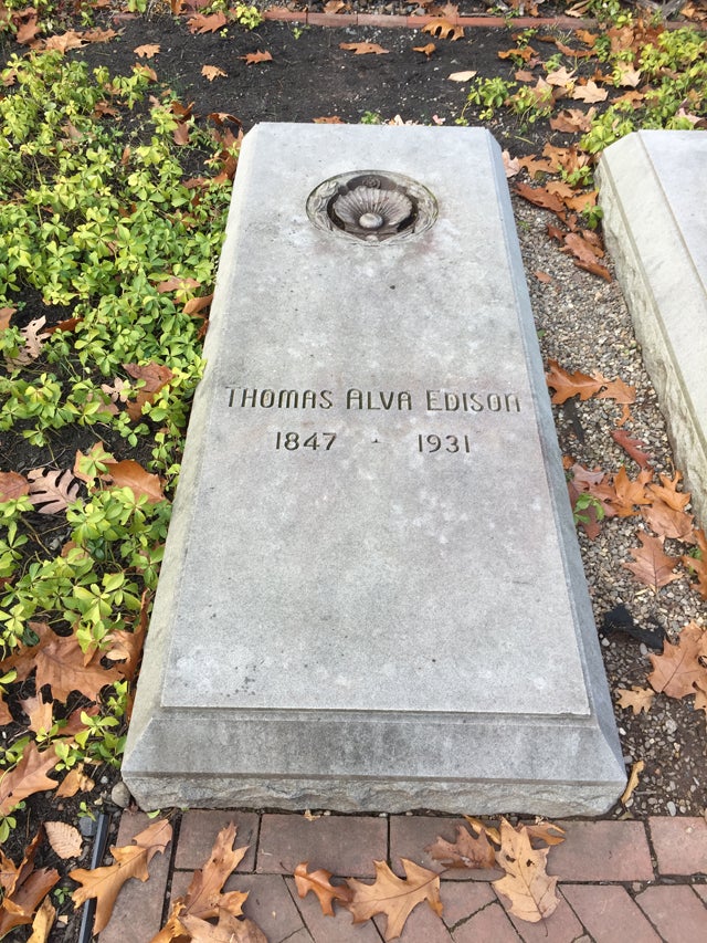 Edison’s burial place behind his home in West Orange, New Jersey. He has yet to communicate from there.