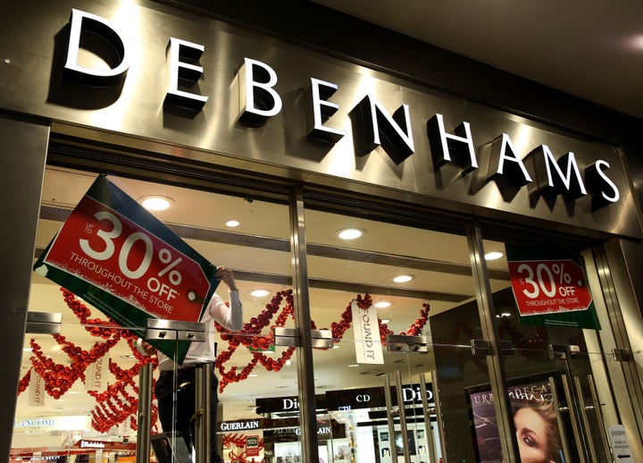 A spokeswoman for Debenhams said the clothing had accidentally got soaked