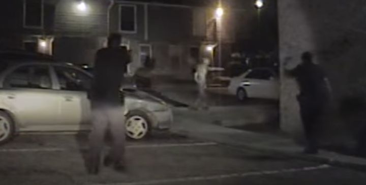 Two off-duty officers approach David Collie on a dark night in July.