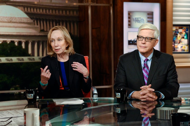 Pictured: (l-r) Doris Kearns Goodwin, Presidential Historian, left, and Hugh Hewitt, Host, The Hugh Hewitt Show right, appear on "Meet the Press" in Washington, D.C.