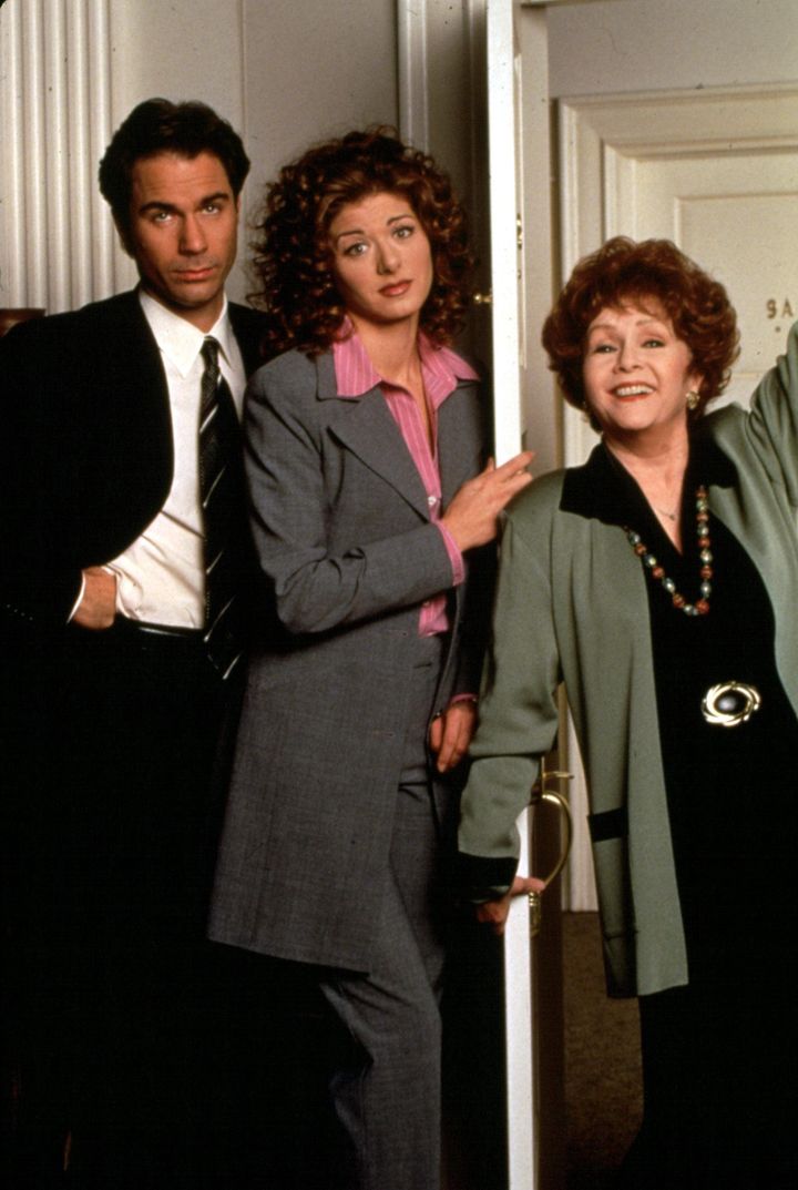 With 'Will And Grace' stars Eric McCormack and Debra Messing in 1998
