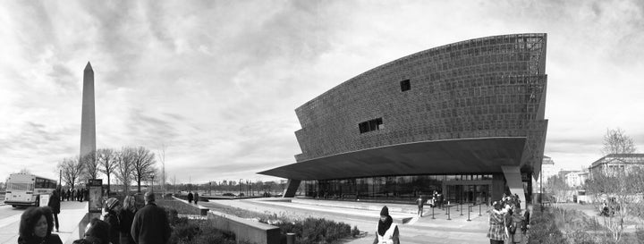 <p><em>The NMAAHC and the Washington Monument. </em></p>