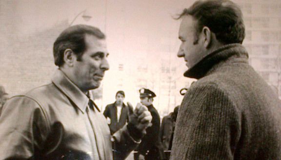 <p><strong><em>NYPD detective Sonny Grosso working as Technical Advisor on The French Connection with Gene Hackman</em></strong></p>