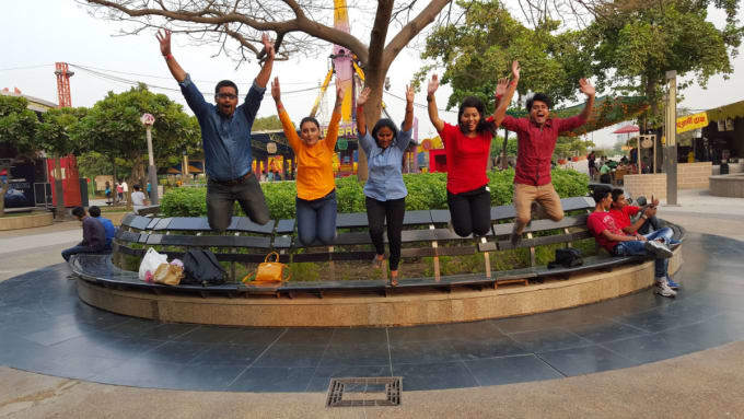 <p>Rahul Parashar and the Credofy team during an after work outing in New Delhi</p>