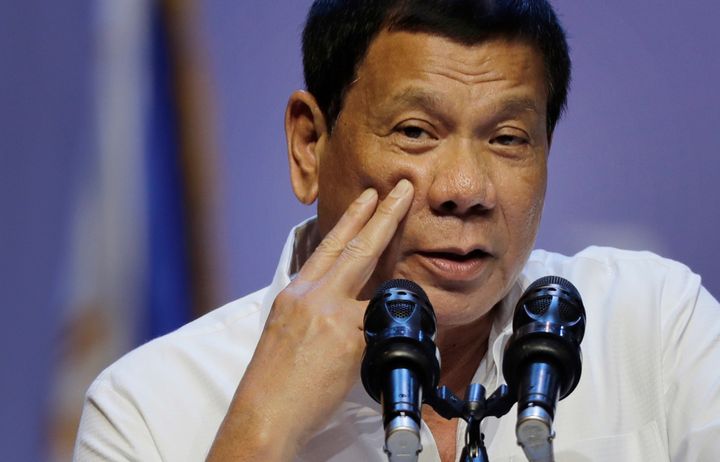 Philippine President Rodrigo Duterte said he once threw a man out of a helicopter