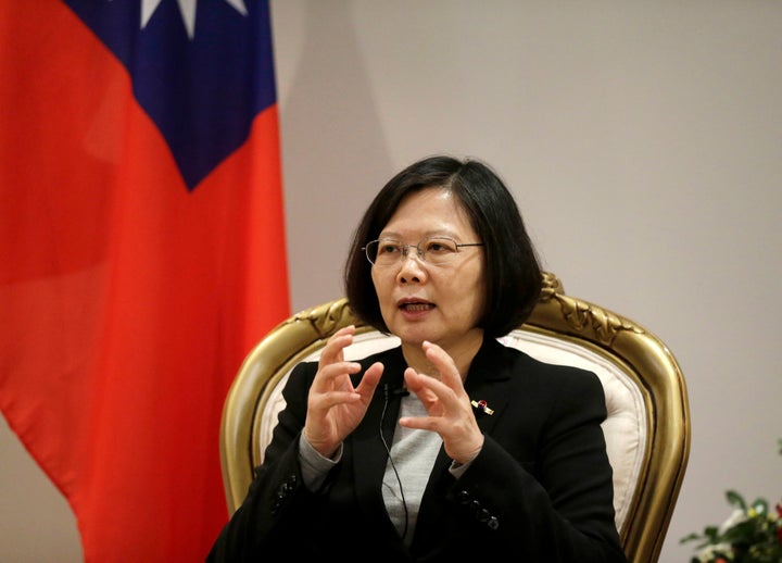 Taiwan's President Tsai Ing-wen speaks during an interview in Luque, Paraguay, June 28, 2016.