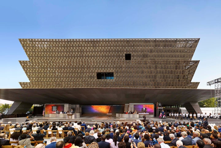 President Obama speaking at the NMAAHC opening ceremony, September 24, 2016. 