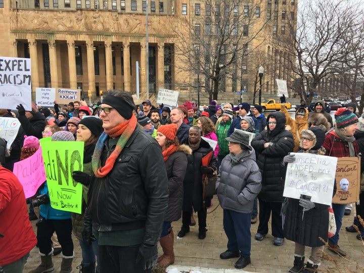 In addition to Thursday's protests, thousands of people have signed petitions urging the New York education commissioner to remove Paladino.