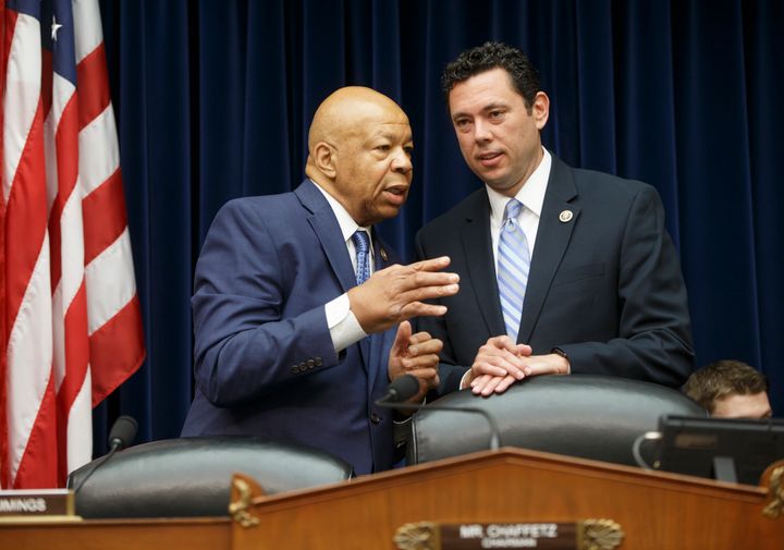 Utah Republican Jason Chaffetz (right), chair of the House Oversight and Government Reform Committee, and Maryland Democrat Elijah Cummings (left) co-authored legislation empowering inspectors general this year. 