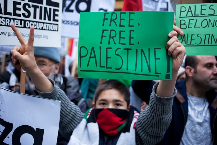 A protest in London on Nov. 17, 2012 against Israeli attacks on Gaza.