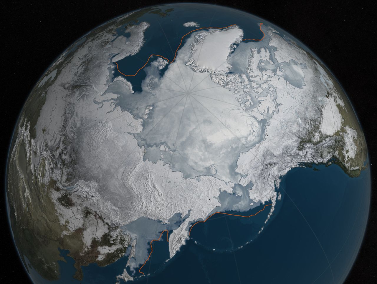 Arctic sea ice was at a record low wintertime maximum extent for the second straight year. At 5,607 million square miles, it is the lowest maximum extent in the satellite record, and 431,000 square miles below the 1981 to 2010 average maximum extent.