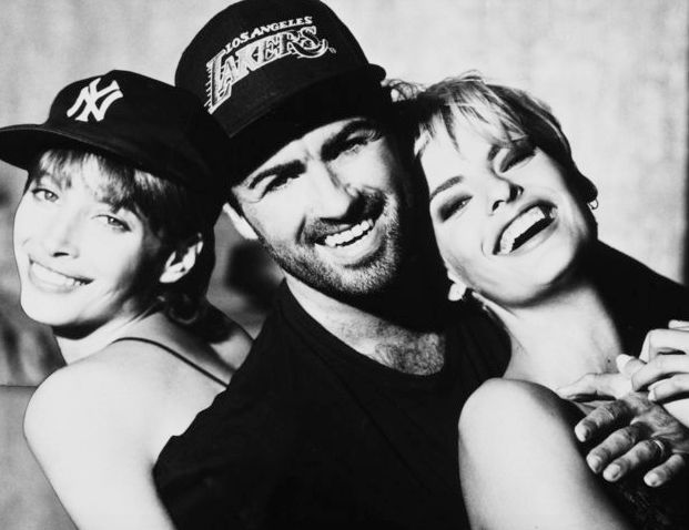 George recruited the world's biggest supermodels for his video, including Christy Turlington (left) and Linda Evangelista