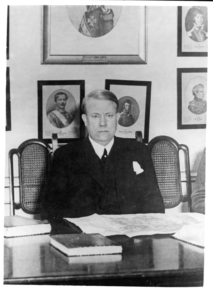 Vidkun Quisling found guilty of treason and shot in 1945.