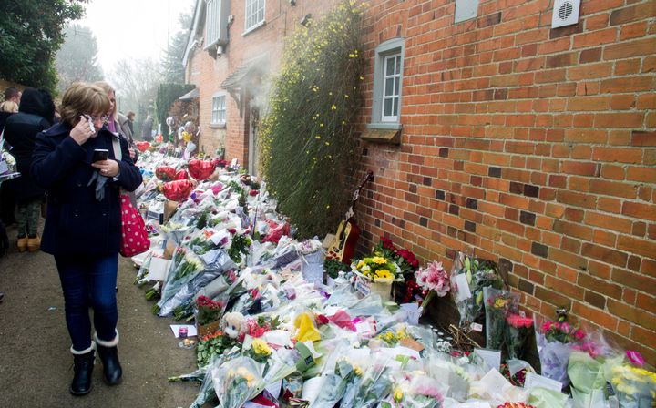 Many floral tributes have been left at George's Goring-on-Thames residence 