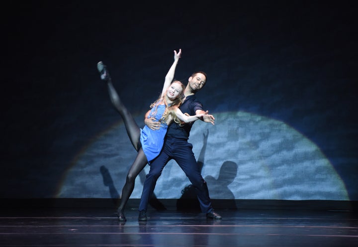 Janie Taylor and Benjamin Millepied perform at the 2016 Los Angeles Dance Project Gala on December 10, 2016.