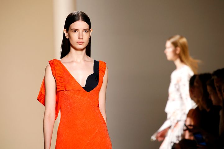 <strong>Models walk the runway at the Victoria Beckham show at New York Fashion Week in 2016</strong>