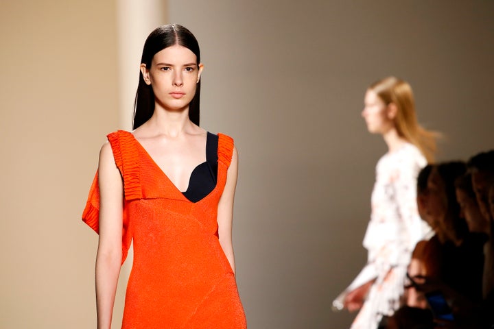 Models walk the runway at the Victoria Beckham show at New York Fashion Week in 2016