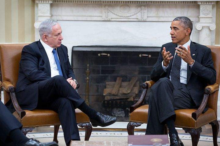 <p>President <a href="https://www.huffpost.com/news/topic/barack-obama">Barack Obama</a> holds a bilateral meeting with Prime Minister Benjamin Netanyahu of Israel in the Oval Office, Oct 1, 2014.</p>