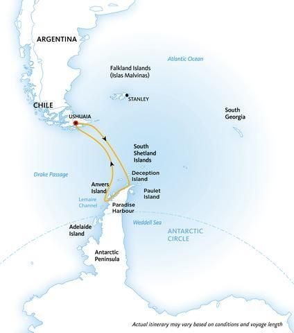 My Antarctic voyage route